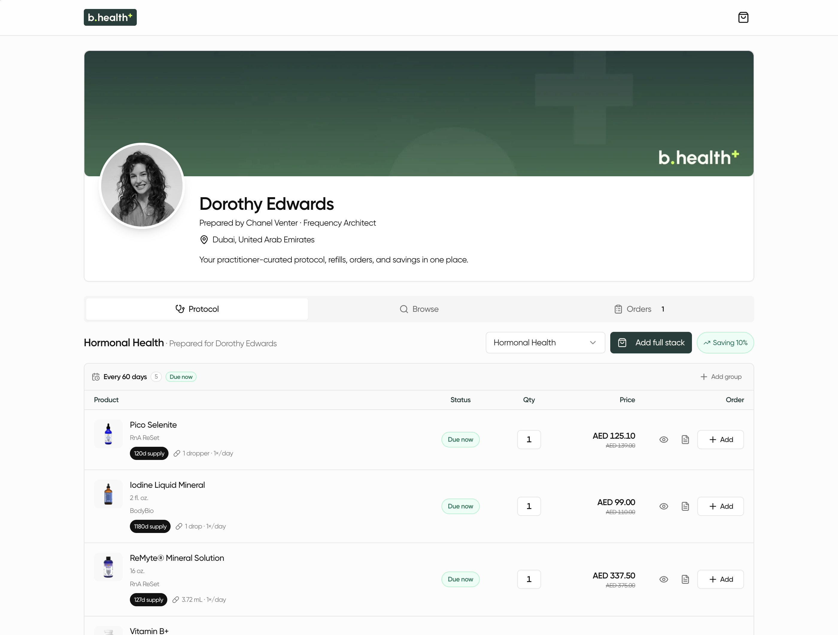 Client storefront and checkout